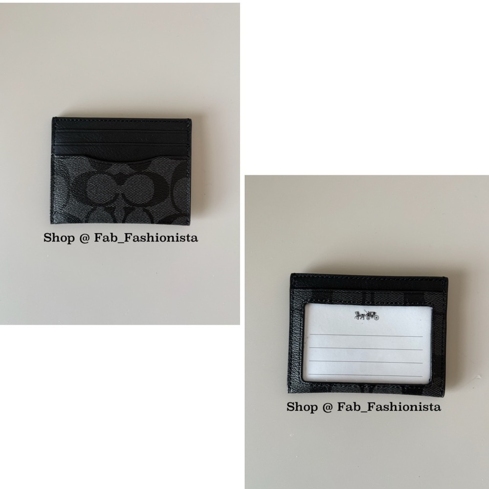 Coach Black and Gray Card Holder